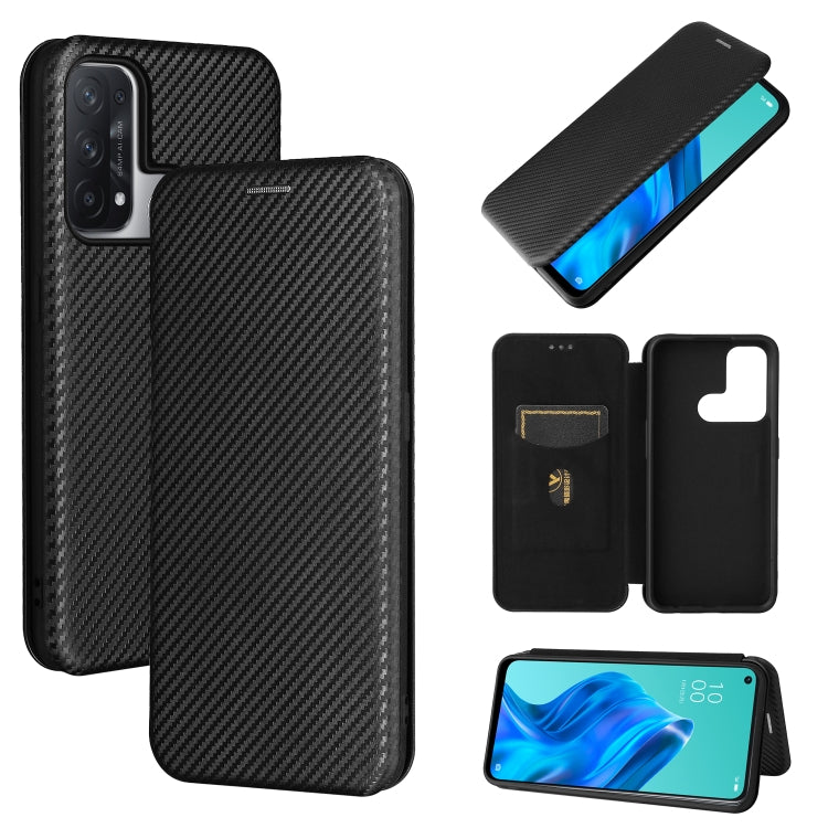 Carbon Fiber Texture Magnetic Horizontal Flip TPU + PC + PU Leather Case with Card Slot, For OPPO Realme C11 2021, For OPPO Realme C20, For OPPO Reno 5A(Japan version), For TCL 20 Pro 5G