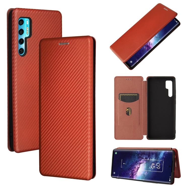 Carbon Fiber Texture Magnetic Horizontal Flip TPU + PC + PU Leather Case with Card Slot, For OPPO Realme C11 2021, For OPPO Realme C20, For OPPO Reno 5A(Japan version), For TCL 20 Pro 5G