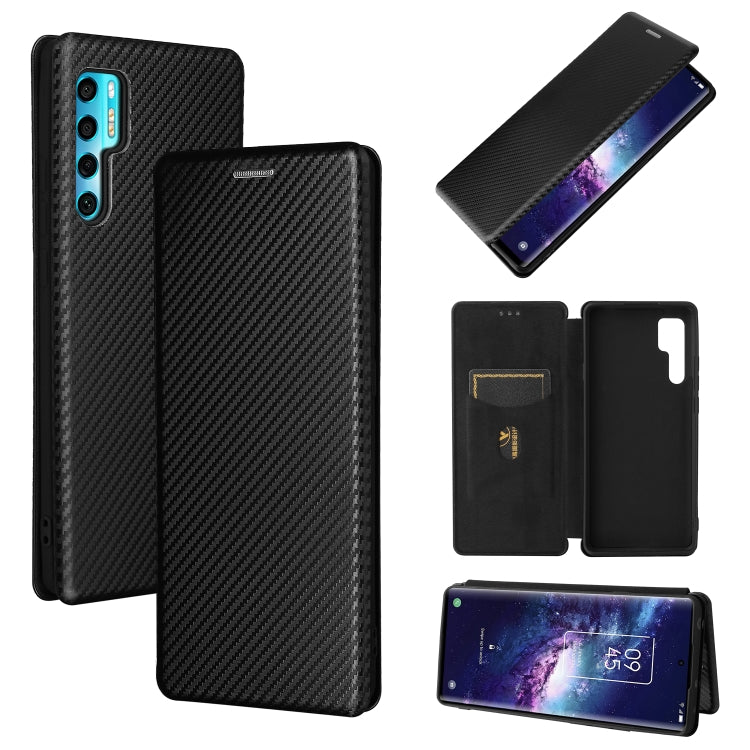 Carbon Fiber Texture Magnetic Horizontal Flip TPU + PC + PU Leather Case with Card Slot, For OPPO Realme C11 2021, For OPPO Realme C20, For OPPO Reno 5A(Japan version), For TCL 20 Pro 5G