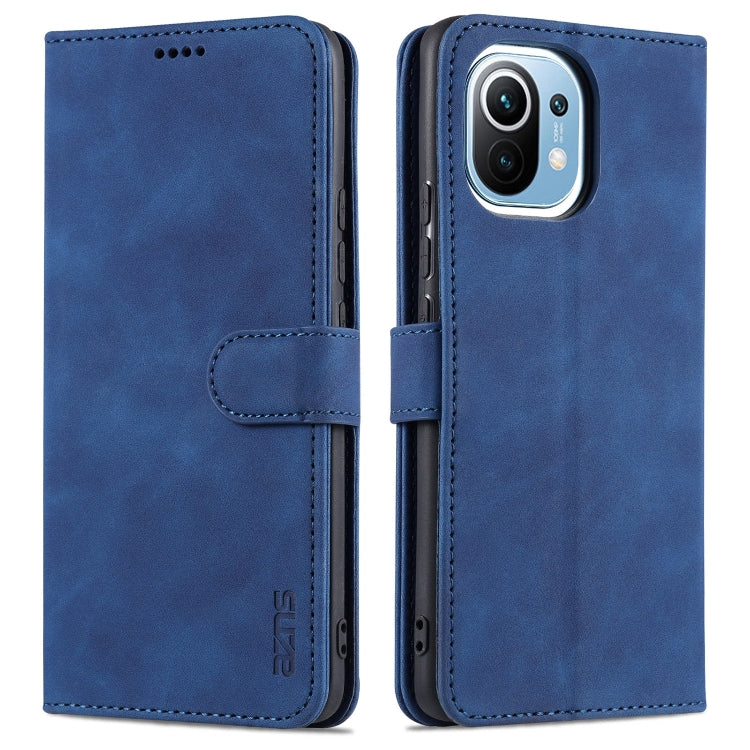 AZNS Skin Feel Calf Texture Horizontal Flip Leather Case with Card Slots & Holder & Wallet, For Xiaomi Mi 11, For vivo Y73s / S7e, For OPPO A15 / A35 4G