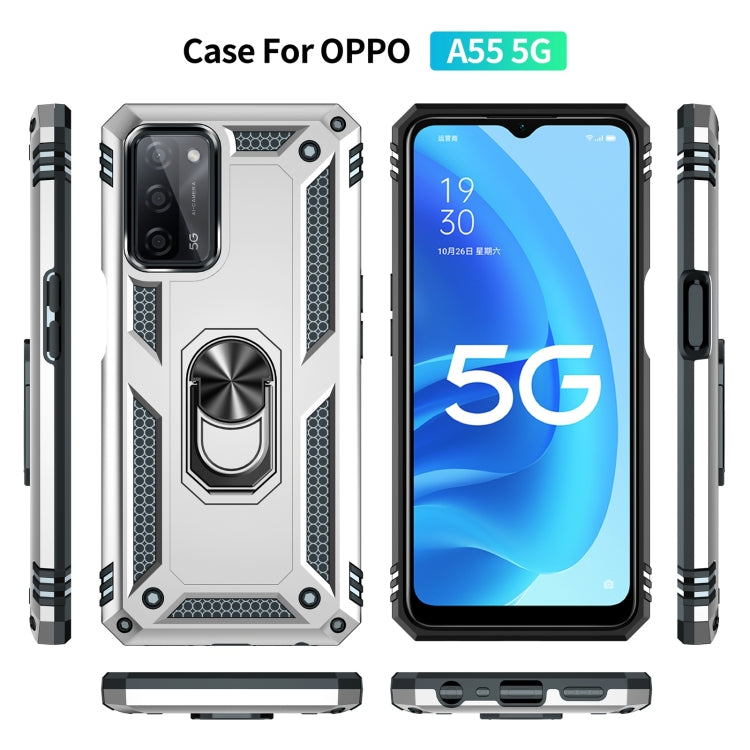 Shockproof TPU + PC Protective Case with 360 Degree Rotating Holder, For OPPO A55 5G, For OPPO A54 4G, For OPPO A74 4G / F19