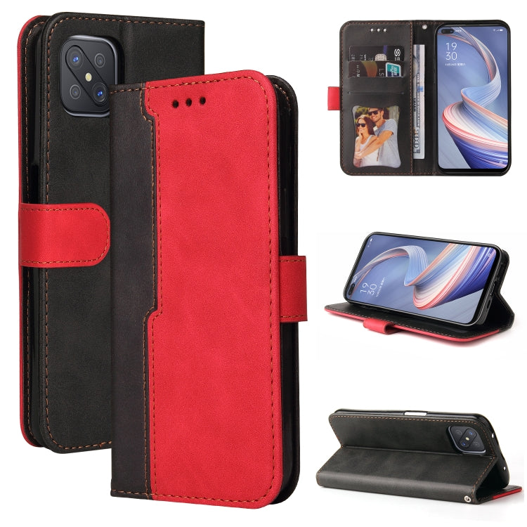 Business Stitching-Color Horizontal Flip PU Leather Case with Holder & Card Slots & Photo Frame & Lanyard, For OPPO A54 4G, For OPPO A74 4G / F19 4G, For OPPO A92S/A72 5G/A73 5G/A52 5G/Reno4 Z, For OPPO A93 5G CN Version/A74 5G/A54 5G������������������...