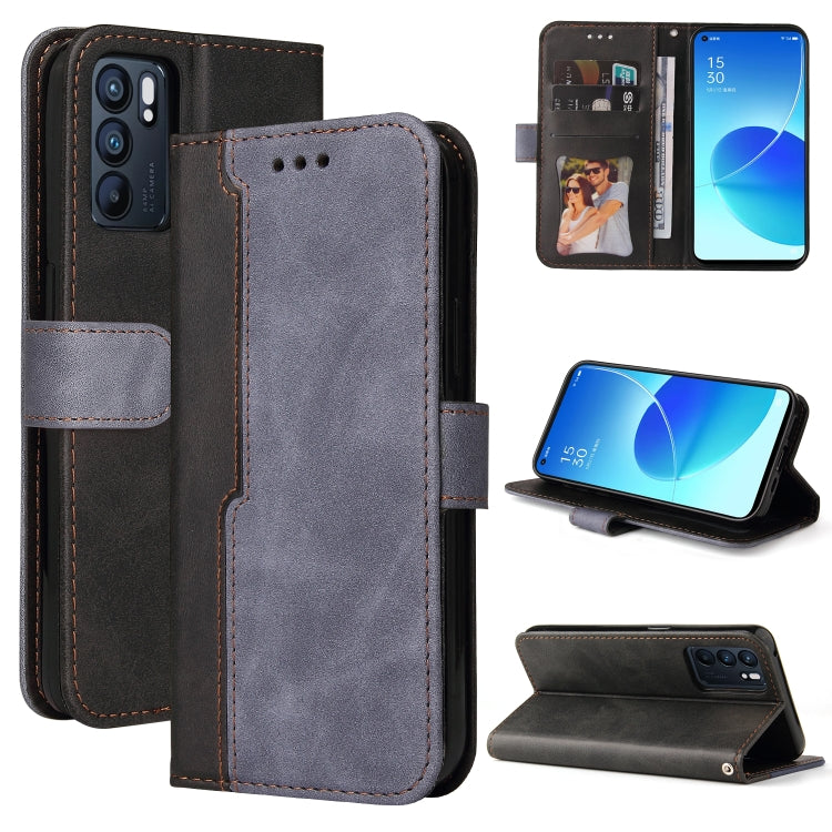 Business Stitching-Color Horizontal Flip PU Leather Case with Holder & Card Slots & Photo Frame & Lanyard, For OPPO A54 4G, For OPPO A74 4G / F19 4G, For OPPO A92S/A72 5G/A73 5G/A52 5G/Reno4 Z, For OPPO A93 5G CN Version/A74 5G/A54 5G������������������...
