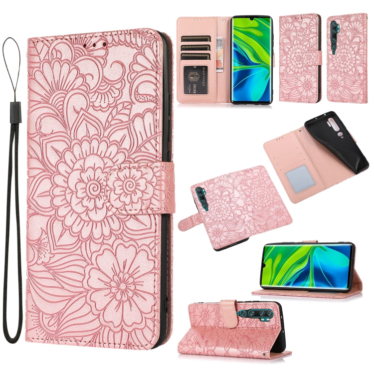 Skin Feel Embossed Sunflower Horizontal Flip Leather Case with Holder & Card Slots & Wallet & Lanyard