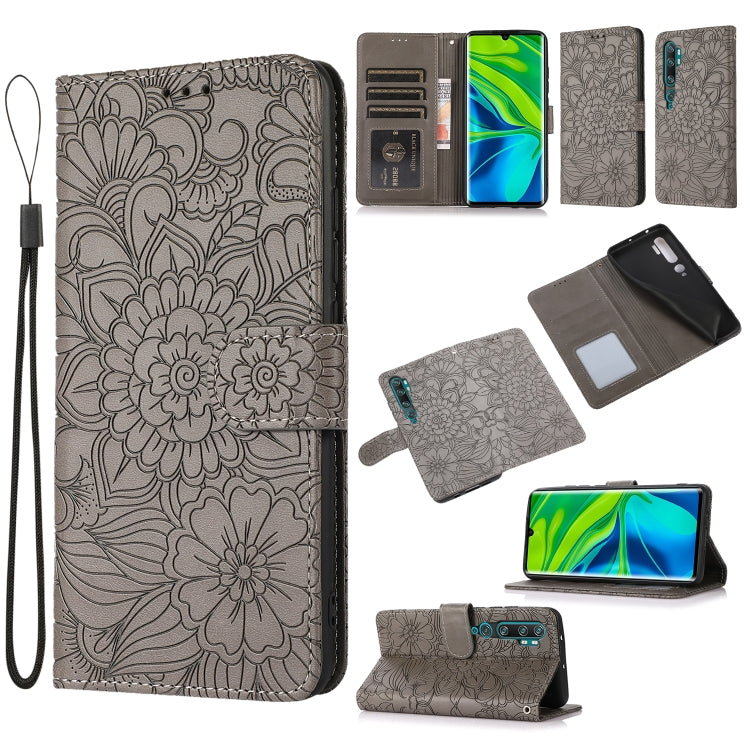 Skin Feel Embossed Sunflower Horizontal Flip Leather Case with Holder & Card Slots & Wallet & Lanyard