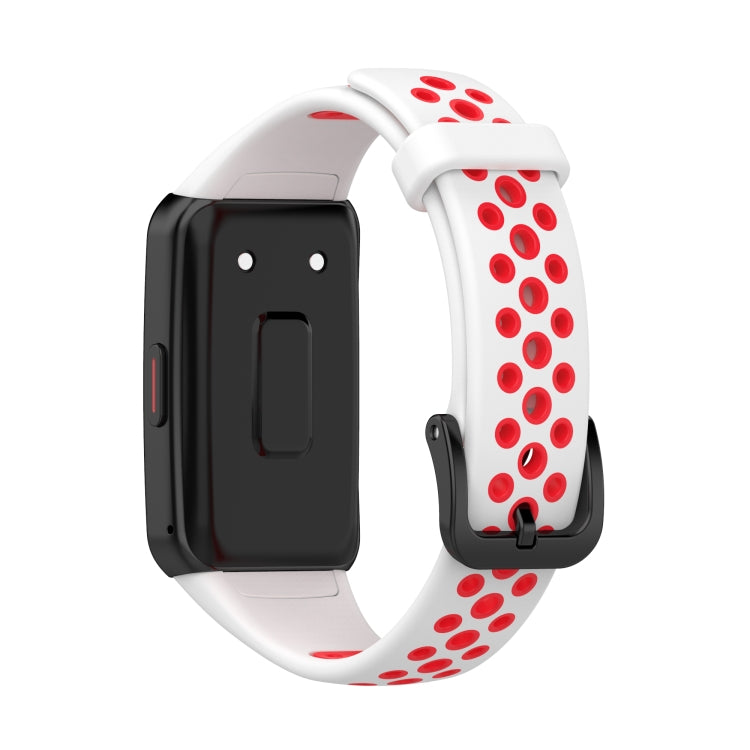For Huawei Band 6 / Honor Band 6 Universal Two-color Breathable Silicone Replacement Strap Watchband