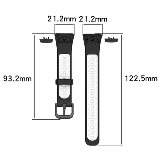 For Huawei Band 6 / Honor Band 6 Universal Two-color Breathable Silicone Replacement Strap Watchband