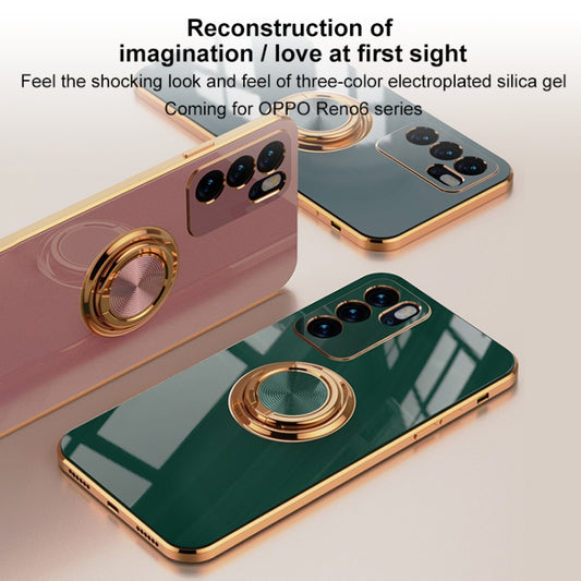 Electroplated Frame Silicone Shockproof Protective Case with Ring Holder