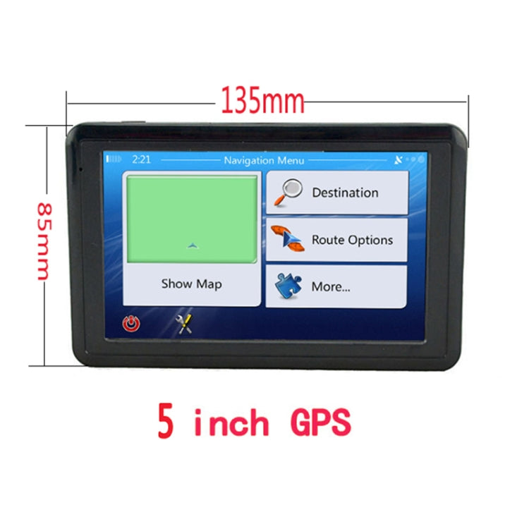 Q5 Car 5 inch HD TFT Touch Screen GPS Navigator Support TF Card / MP3 / FM Transmitter, Europe Map, Australia Map, North America Map, Southeast Asia Map, Middle East Map, South America Map, Africa Map