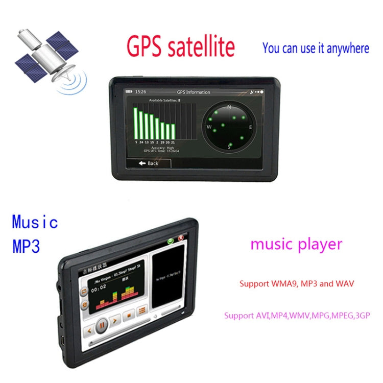 Q5 Car 5 inch HD TFT Touch Screen GPS Navigator Support TF Card / MP3 / FM Transmitter, Europe Map, Australia Map, North America Map, Southeast Asia Map, Middle East Map, South America Map, Africa Map