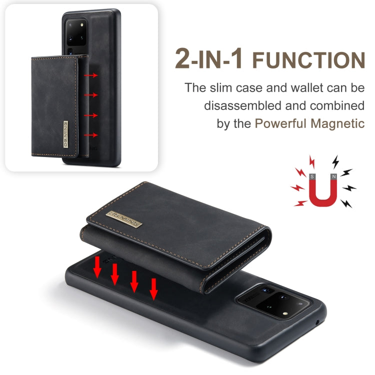 DG.MING M1 Series 3-Fold Multi Card Wallet  Back Cover Shockproof Case with Holder Function