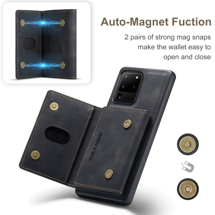 DG.MING M2 Series 3-Fold Multi Card Bag Back Cover Shockproof Case with Wallet & Holder Function