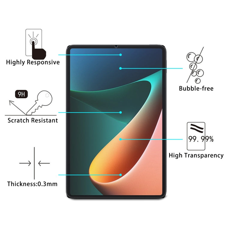2 PCS 9H 2.5D Explosion-proof Tempered Glass Film, For Xiaomi Pad 5 (2 PCS)