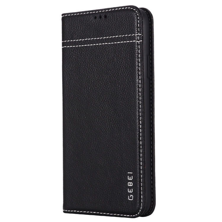 GEBEI Top-grain Leather Horizontal Flip Protective Case with Holder & Card Slots, For iPhone 11, For iPhone 11 Pro, For iPhone 11 Pro Max, For iPhone XS / X, For iPhone XR, For iPhone XS Max, For Galaxy Note 10, For Galaxy Note 10+