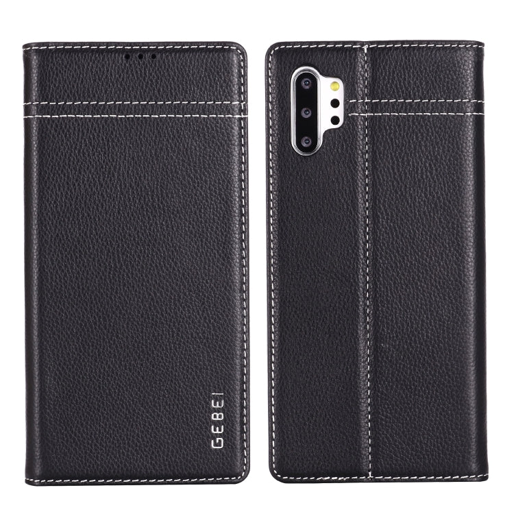 GEBEI Top-grain Leather Horizontal Flip Protective Case with Holder & Card Slots, For iPhone 11, For iPhone 11 Pro, For iPhone 11 Pro Max, For iPhone XS / X, For iPhone XR, For iPhone XS Max, For Galaxy Note 10, For Galaxy Note 10+