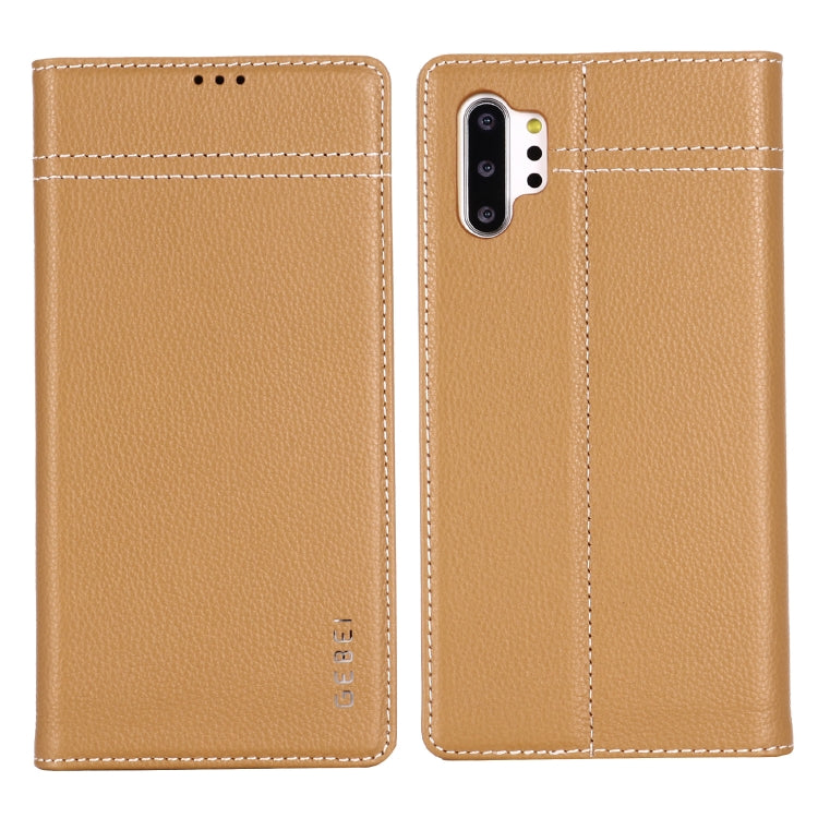 GEBEI Top-grain Leather Horizontal Flip Protective Case with Holder & Card Slots, For iPhone 11, For iPhone 11 Pro, For iPhone 11 Pro Max, For iPhone XS / X, For iPhone XR, For iPhone XS Max, For Galaxy Note 10, For Galaxy Note 10+