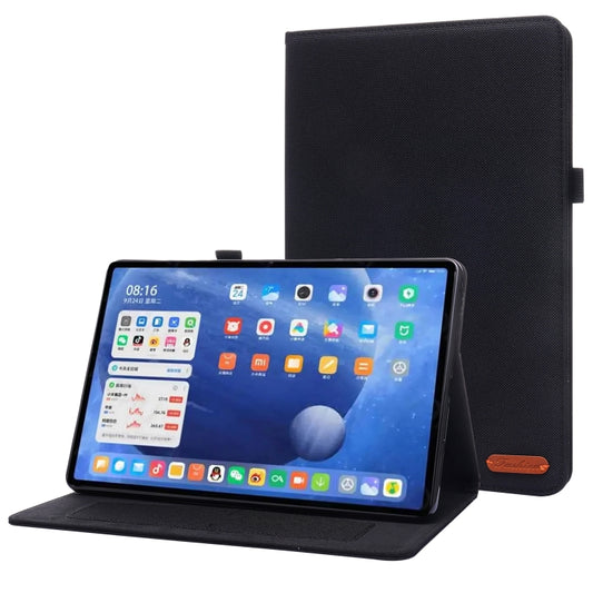 Horizontal Flip TPU + Fabric PU Leather Protective Case with Name Card Clip