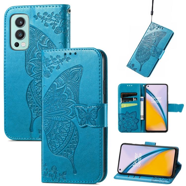 Butterfly Love Flowers Embossed Horizontal Flip Leather Case with Holder & Card Slots & Wallet & Lanyard