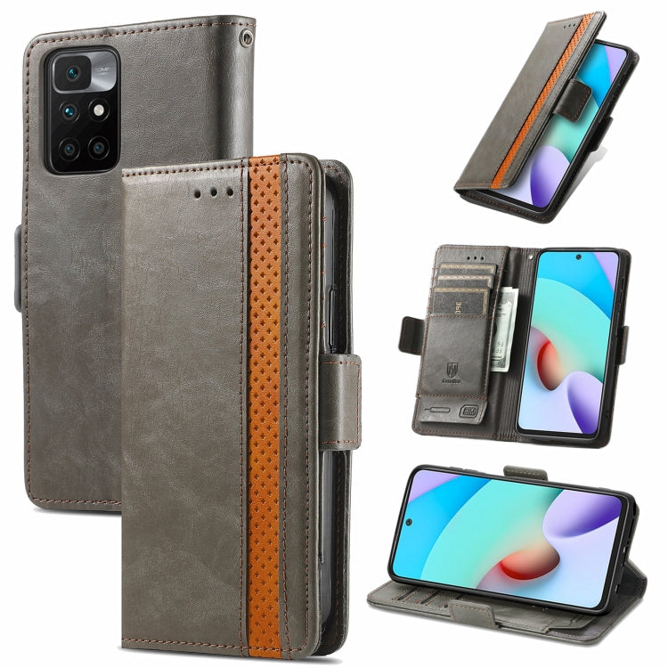 CaseNeo Business Splicing Dual Magnetic Buckle Horizontal Flip PU Leather Case with Holder & Card Slots & Wallet