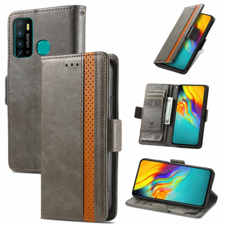 CaseNeo Business Splicing Dual Magnetic Buckle Horizontal Flip PU Leather Case with Holder & Card Slots & Wallet