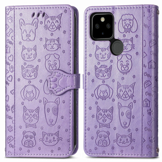 Lovely Cat and Dog Embossing Pattern Horizontal Flip Leather Case , with Holder & Card Slots & Wallet & Cartoon Clasp & Lanyard