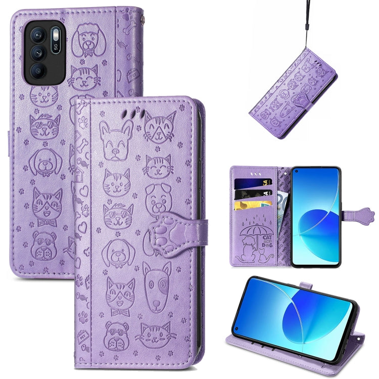 Lovely Cat and Dog Embossing Pattern Horizontal Flip Leather Case , with Holder & Card Slots & Wallet & Cartoon Clasp & Lanyard