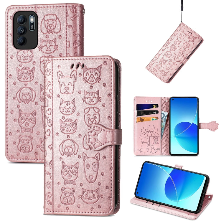 Lovely Cat and Dog Embossing Pattern Horizontal Flip Leather Case , with Holder & Card Slots & Wallet & Cartoon Clasp & Lanyard