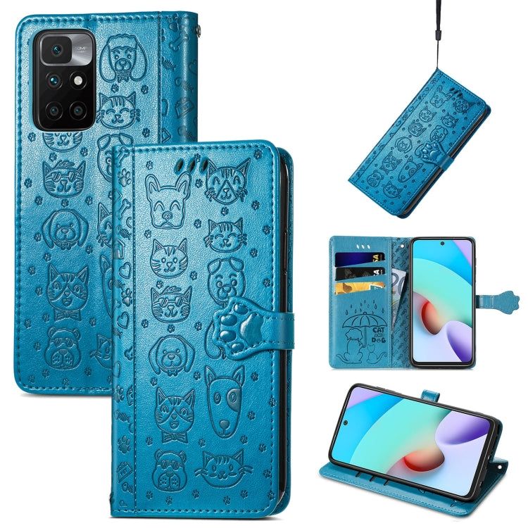 Lovely Cat and Dog Embossing Pattern Horizontal Flip Leather Case , with Holder & Card Slots & Wallet & Cartoon Clasp & Lanyard