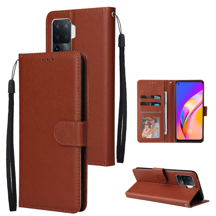 Multifunctional Horizontal Flip Leather Case, with Three Card Slot & Holder & Double Zip Wallett & Photo Frame & Lanyard