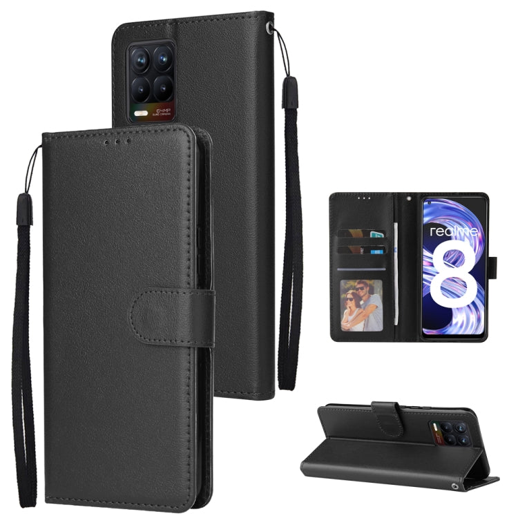 Multifunctional Horizontal Flip Leather Case, with Three Card Slot & Holder & Double Zip Wallett & Photo Frame & Lanyard