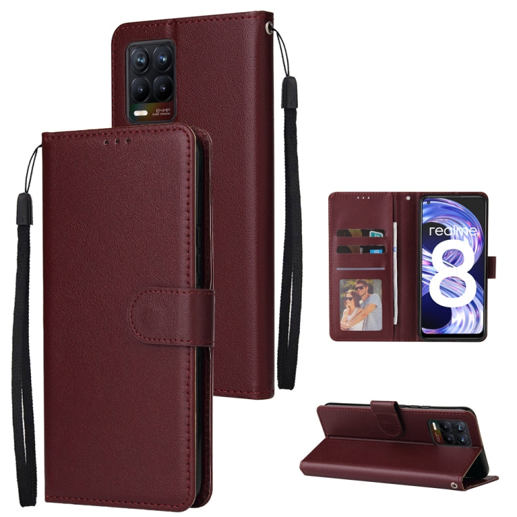 Multifunctional Horizontal Flip Leather Case, with Three Card Slot & Holder & Double Zip Wallett & Photo Frame & Lanyard