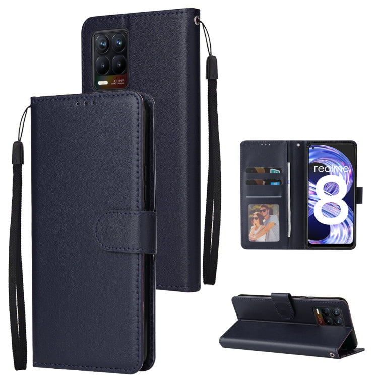 Multifunctional Horizontal Flip Leather Case, with Three Card Slot & Holder & Double Zip Wallett & Photo Frame & Lanyard