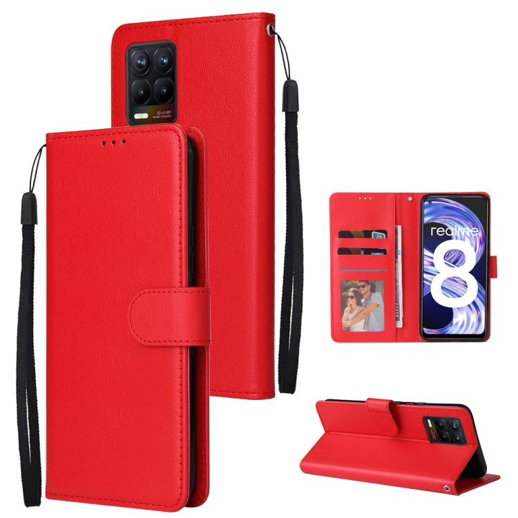 Multifunctional Horizontal Flip Leather Case, with Three Card Slot & Holder & Double Zip Wallett & Photo Frame & Lanyard
