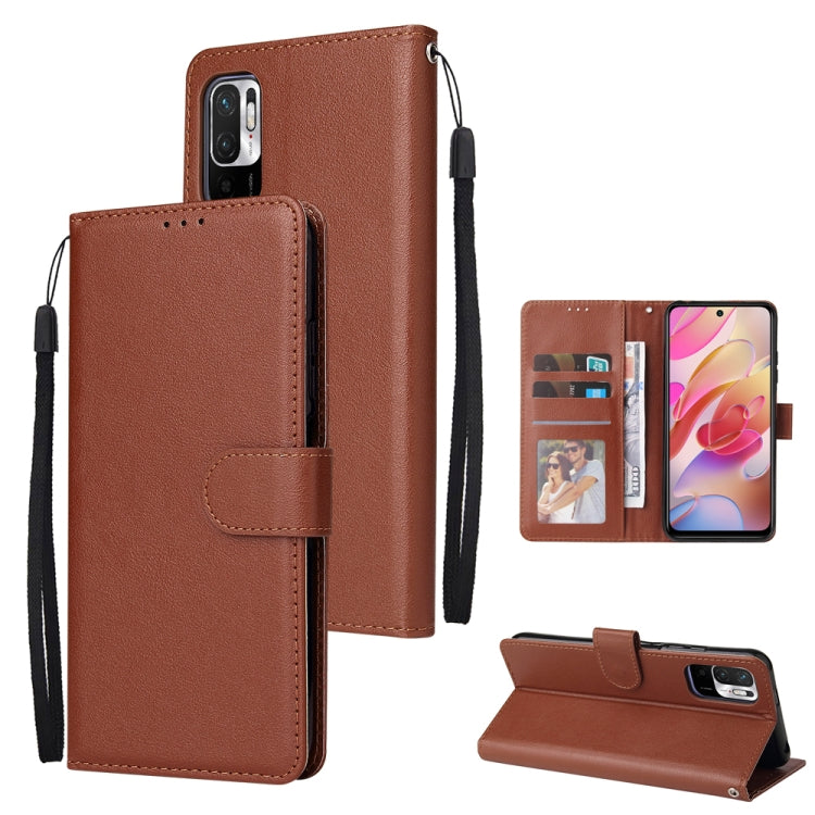 Multifunctional Horizontal Flip Leather Case, with Three Card Slot & Holder & Double Zip Wallett & Photo Frame & Lanyard