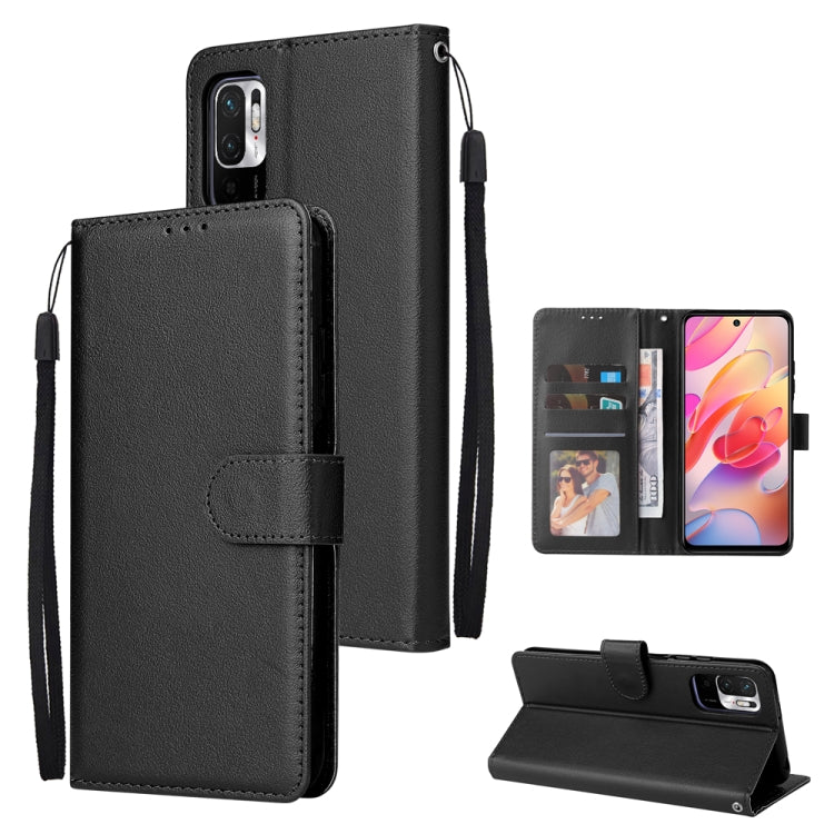 Multifunctional Horizontal Flip Leather Case, with Three Card Slot & Holder & Double Zip Wallett & Photo Frame & Lanyard