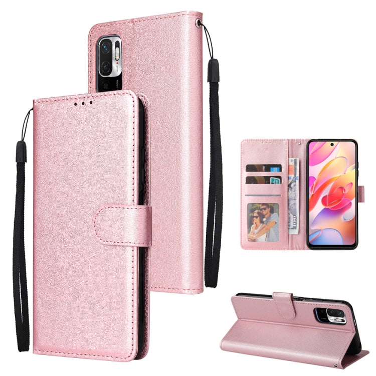 Multifunctional Horizontal Flip Leather Case, with Three Card Slot & Holder & Double Zip Wallett & Photo Frame & Lanyard
