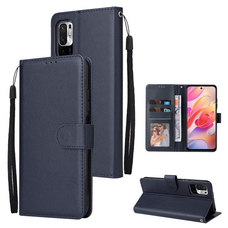 Multifunctional Horizontal Flip Leather Case, with Three Card Slot & Holder & Double Zip Wallett & Photo Frame & Lanyard