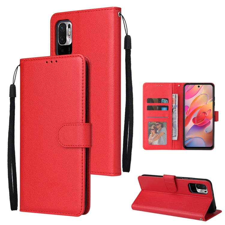 Multifunctional Horizontal Flip Leather Case, with Three Card Slot & Holder & Double Zip Wallett & Photo Frame & Lanyard