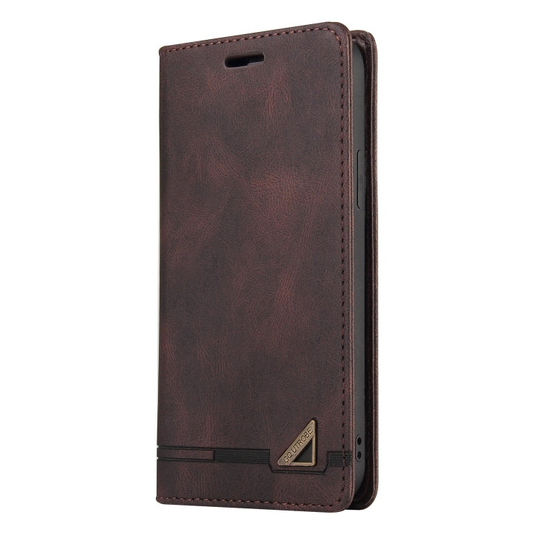 For Samsung Galaxy A03s 166mm Skin Feel Anti-theft Brush Horizontal Flip Leather Case with Holder & Card Slots & Wallet(Brown)