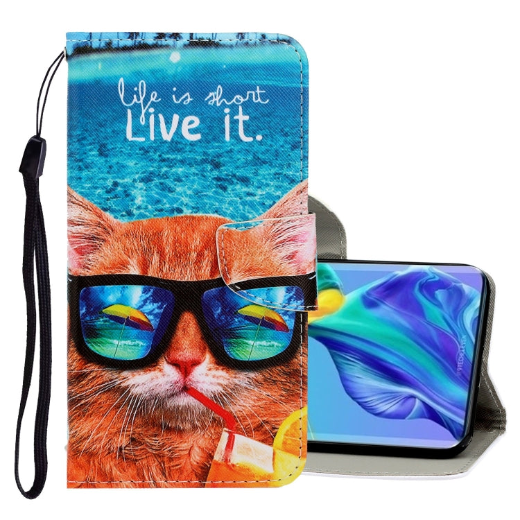 3D Colored Drawing Horizontal Flip PU Leather Case with Holder & Card Slots & Wallet, For Huawei Mate 30 Pro, For Huawei P30 Lite, For Huawei Honor 10 Lite