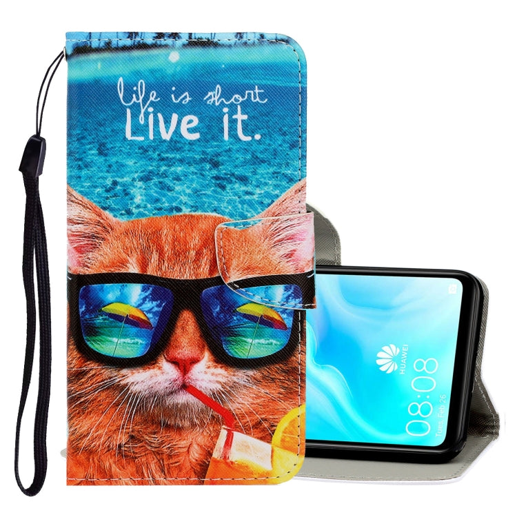 3D Colored Drawing Horizontal Flip PU Leather Case with Holder & Card Slots & Wallet, For Huawei Mate 30 Pro, For Huawei P30 Lite, For Huawei Honor 10 Lite