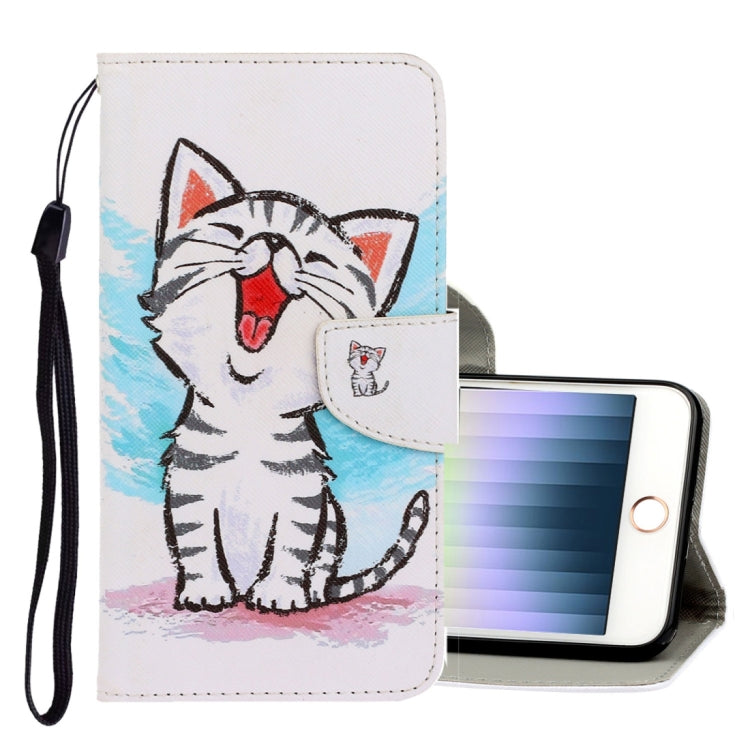 3D Colored Drawing Horizontal Flip PU Leather Case with Holder & Card Slots & Wallet, For iPhone X / XS, For iPhone XR, For iPhone XS Max, For iPhone SE 2022 / SE 2020 / 8 / 7