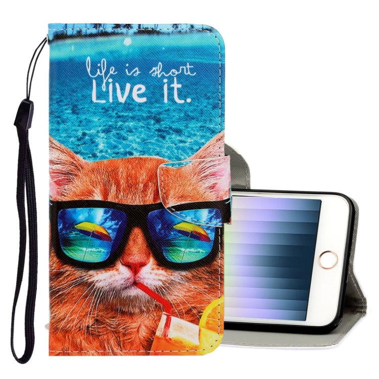 3D Colored Drawing Horizontal Flip PU Leather Case with Holder & Card Slots & Wallet, For iPhone X / XS, For iPhone XR, For iPhone XS Max, For iPhone SE 2022 / SE 2020 / 8 / 7