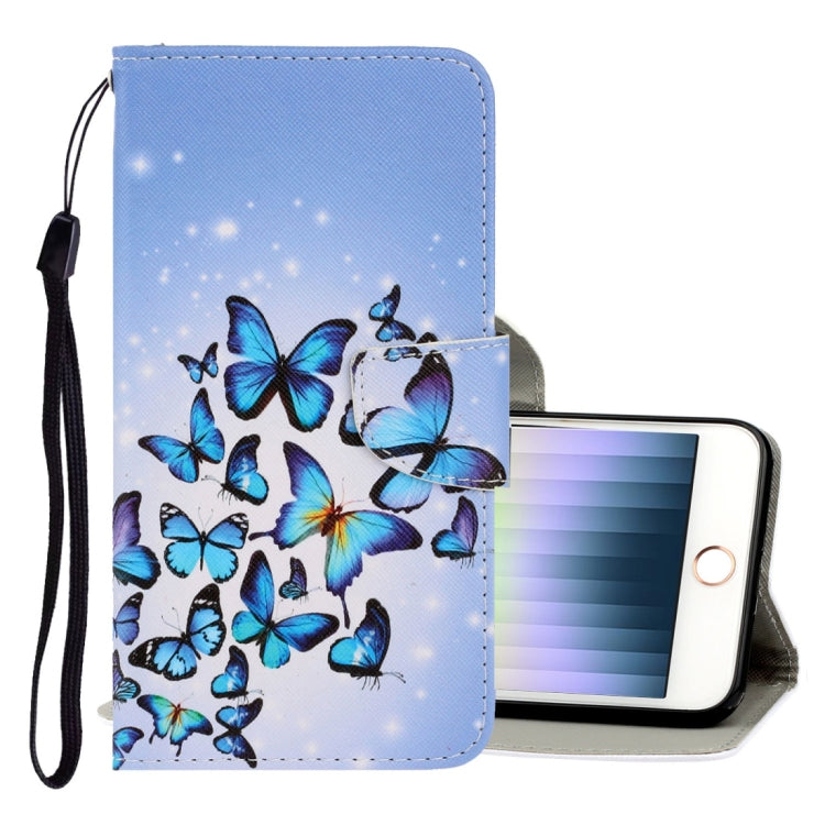 3D Colored Drawing Horizontal Flip PU Leather Case with Holder & Card Slots & Wallet, For iPhone X / XS, For iPhone XR, For iPhone XS Max, For iPhone SE 2022 / SE 2020 / 8 / 7