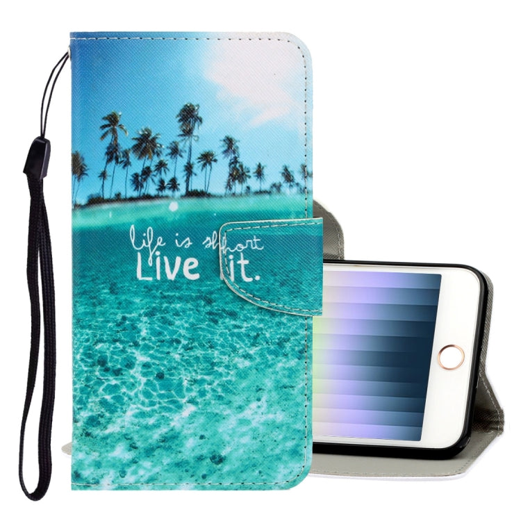 3D Colored Drawing Horizontal Flip PU Leather Case with Holder & Card Slots & Wallet, For iPhone X / XS, For iPhone XR, For iPhone XS Max, For iPhone SE 2022 / SE 2020 / 8 / 7