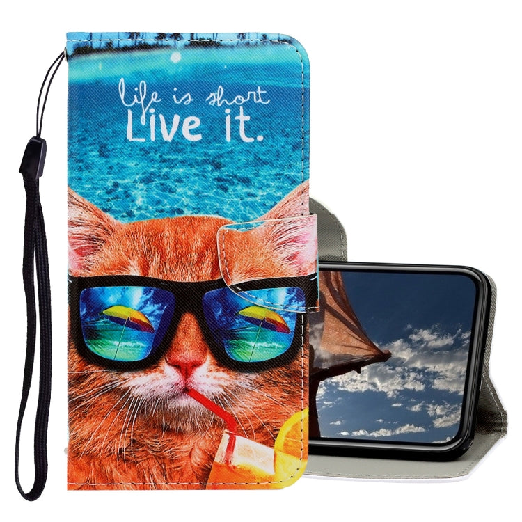 3D Colored Drawing Horizontal Flip PU Leather Case with Holder & Card Slots & Wallet, For iPhone X / XS, For iPhone XR, For iPhone XS Max, For iPhone SE 2022 / SE 2020 / 8 / 7