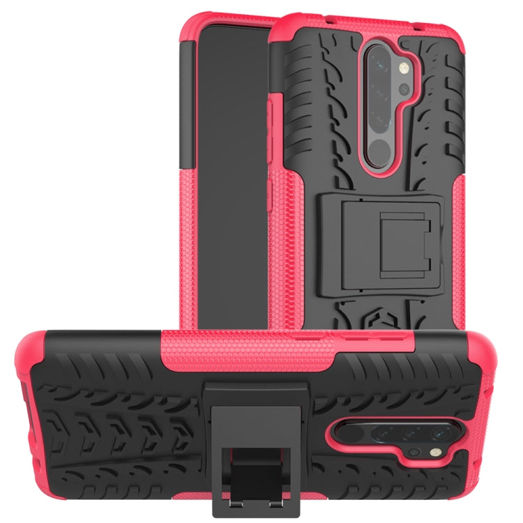 Tire Texture Shockproof TPU+PC Protective Case with Holder, For OPPO Realme 5, For Xiaomi Redmi Note 8 Pro, For Xiaomi Redmi Note 8, For Galaxy A20s, For Galaxy A70s