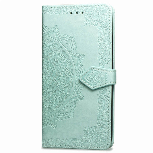 Embossed Mandala Pattern PC + TPU Horizontal Flip Leather Case with Holder & Card Slots