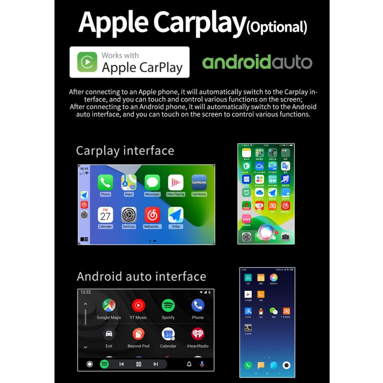 S-9090 9 inch HD Screen Car Android Player GPS Navigation Bluetooth Touch Radio, Support Mirror Link & FM & WIFI & Steering Wheel Control, Standard Version+Carplay