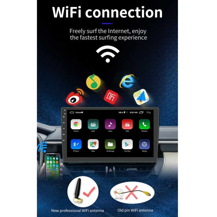 S-9090 9 inch HD Screen Car Android Player GPS Navigation Bluetooth Touch Radio, Support Mirror Link & FM & WIFI & Steering Wheel Control, Standard Version+Carplay